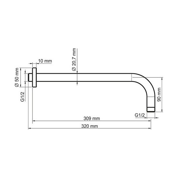 Кронштейн стеновой WasserKraft Elbe A079, черный - фото 2