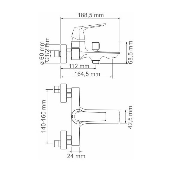 Смеситель для ванны WasserKraft Neime 1901 - фото 5
