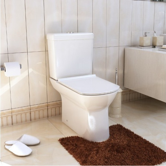 Унитаз-компакт безободковый c функцией биде Sole Quadro с крышкой микролифт - фото 2