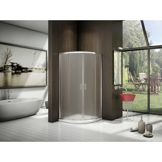 Душевое ограждение Bas Latte R-80-G-WE 80х80 см, алюминий/матовое - фото 2