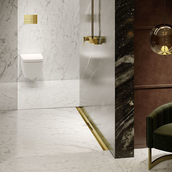 Трап TECEdrainprofile 100 см 671012, нержавеющая сталь, глянец/позолоченный, Цвет производителя: глянец, позолоченный, Размер трапа: 1000 - фото 3