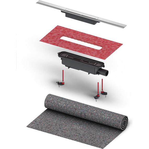 Трап TECEdrainprofile 80 см 670801, нержавеющая сталь, сатин/черный хром, Цвет производителя: сатин, чёрный хром, Размер трапа: 800 - фото 4