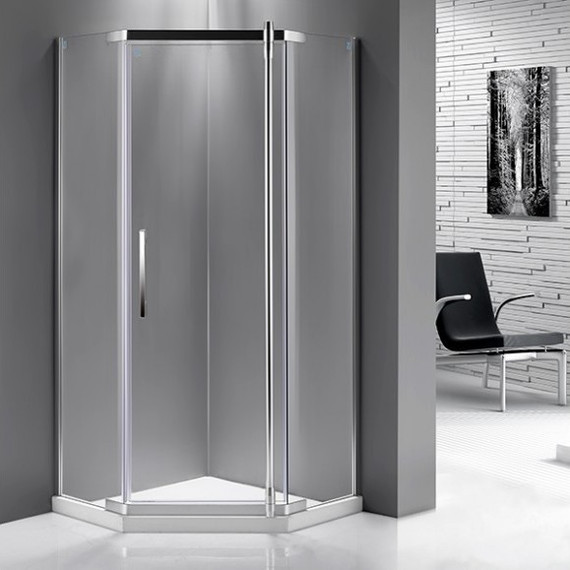 Душевое ограждение Mirsant Smart Pentagon 90х90 см хром/прозрачное - фото 