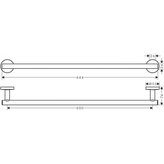 Полотенцедержатель Hansgrohe Logis Universal 41716000 - фото 2