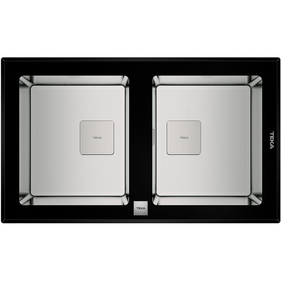 Кухонная мойка Teka Maestro Diamond RS15 2B 86 Black 115030017, чёрное стекло - фото 