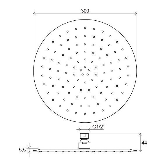 Верхний душ Ravak Slim, Chrome X07P336 - фото 2