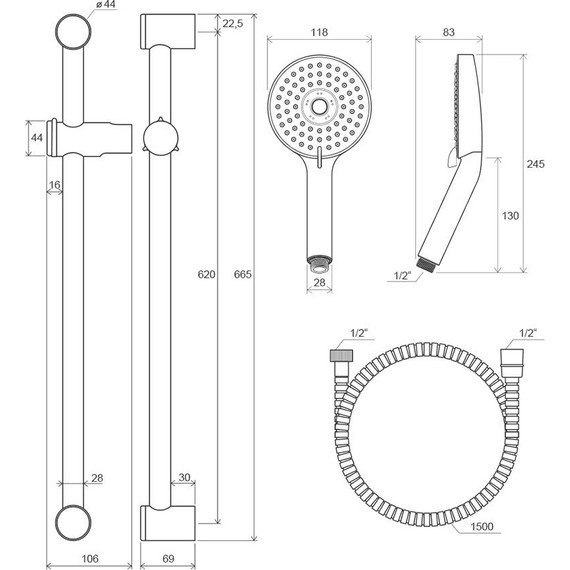 Душевой гарнитур Ravak X07S003 - фото 5
