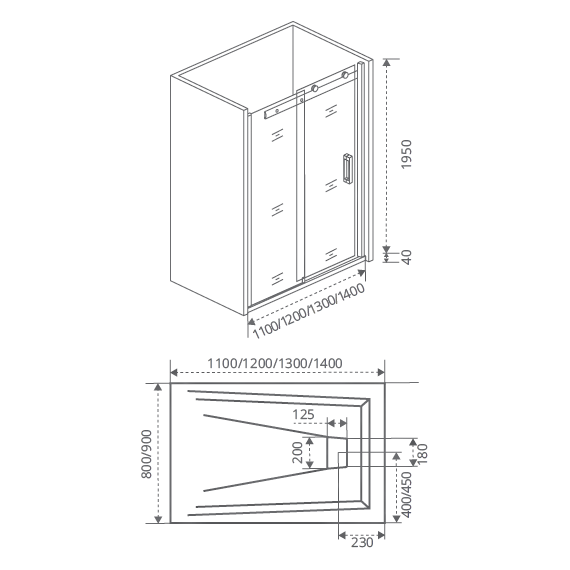 Душевая дверь Bas Galaxy WTW-140-C-B 140 см чёрный/прозрачное - фото 7