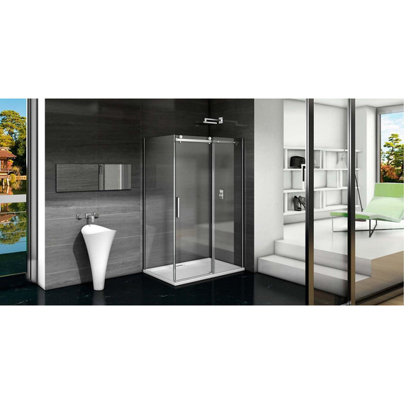 Душевое ограждение Bas Galaxy WTW+SP C-CH 160х80 см, хром/прозрачное - фото 5