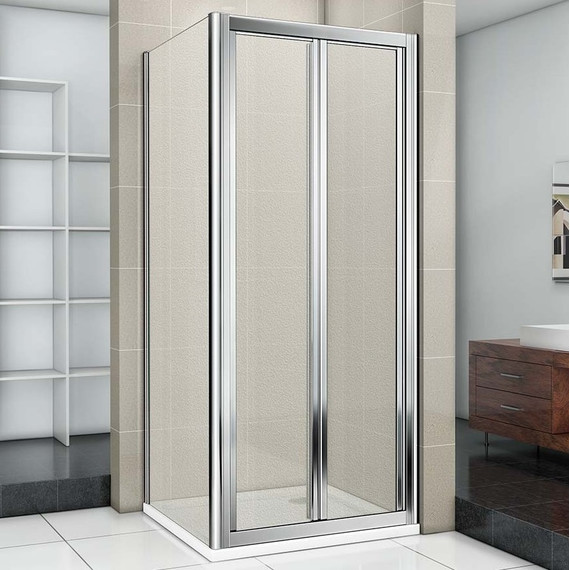 Душевое ограждение Bas Infinity SD+SP G-CH 100х100 см, хром/матовое - фото 