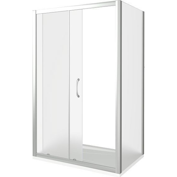 Душевое ограждение Bas Latte WTW+SP G-WE 110х100 см алюминий/матовое - фото 