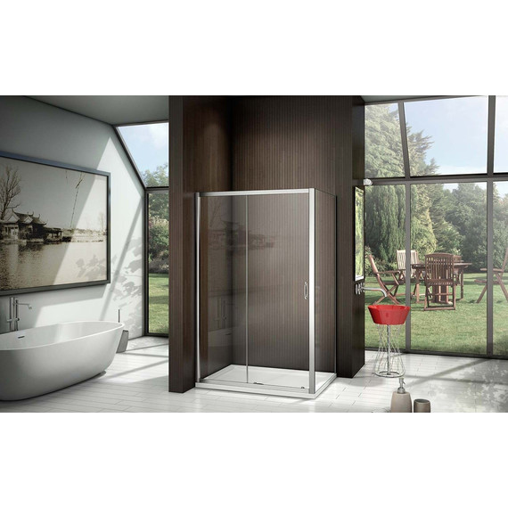 Душевое ограждение Bas Latte WTW+SP C-WE 130х90 см алюминий/прозрачное - фото 4