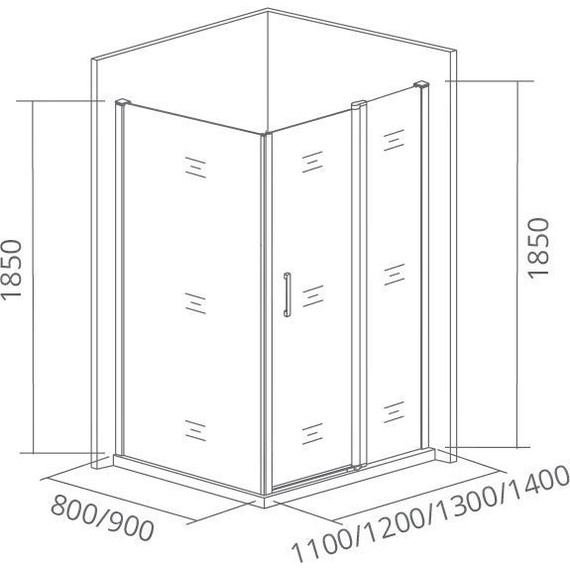 Душевое ограждение Bas Latte WTW+SP C-WE 130х90 см алюминий/прозрачное - фото 5