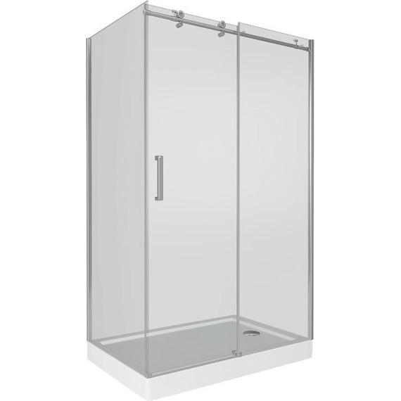 Душевое ограждение Bas Puerta WTW+SP C-CH 130х80 см (стекло 8 мм) хром/прозрачное - фото 