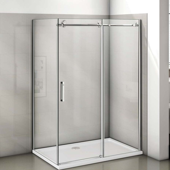 Душевое ограждение Bas Puerta WTW+SP C-CH 110х100 см (стекло 8 мм) хром/прозрачное - фото 4