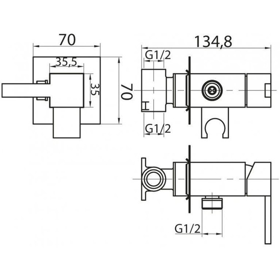 Смеситель для гигиенического душа Cezares CZR-DA2-01 - фото 2
