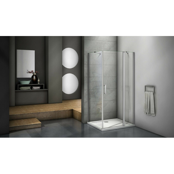 Душевое ограждение Bas Mokka WTW+SP C-WE 140х100 см алюминий/прозрачное - фото 5