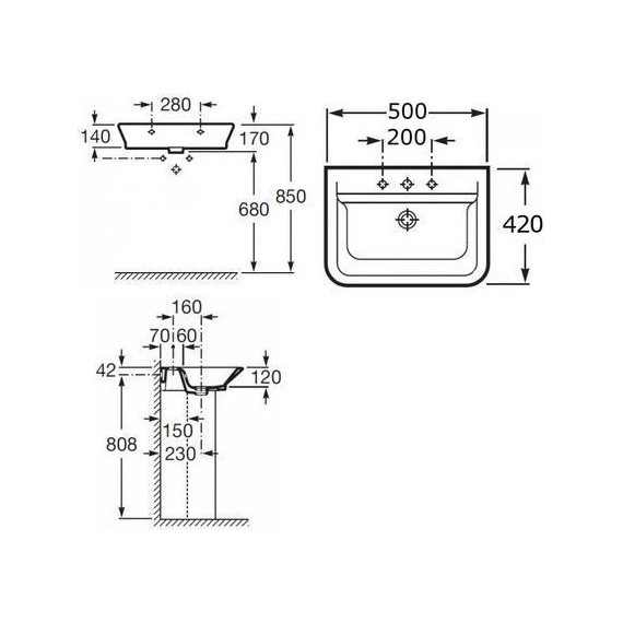 Раковина подвесная Roca Gap 50 см 327476000 - фото 7