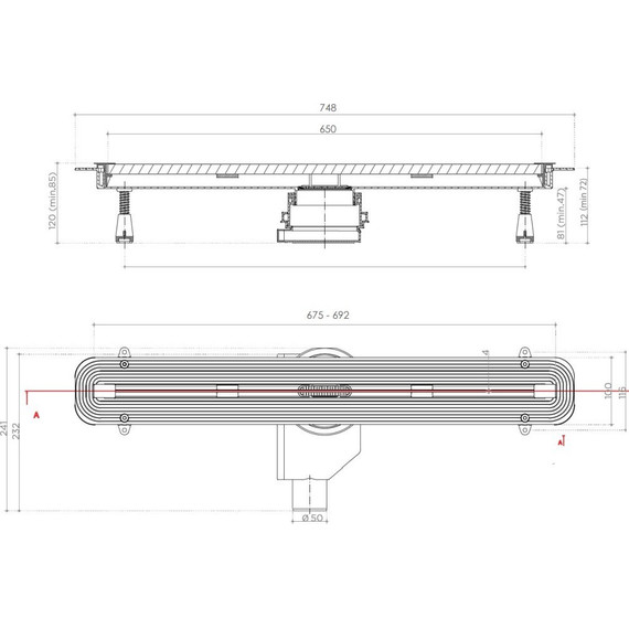 Трап Pestan (BETTOSERB) Confluo Slim Line 65 см 13100033, нержавеющая сталь - фото 11