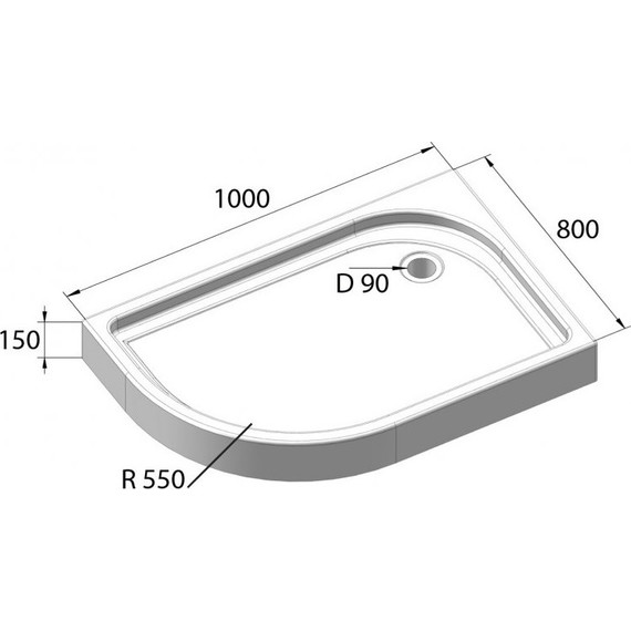Поддон акриловый BelBagno 100х80 см TRAY-BB-RH-100/80-550-15-W-L - фото 6