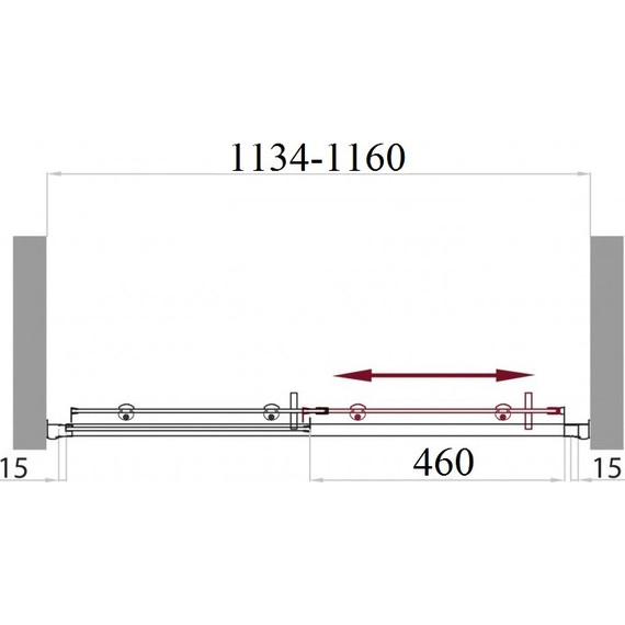 Душевая дверь BelBagno 115 см UNO-BF-1-115-P-Cr, хром/текстурное - фото 7