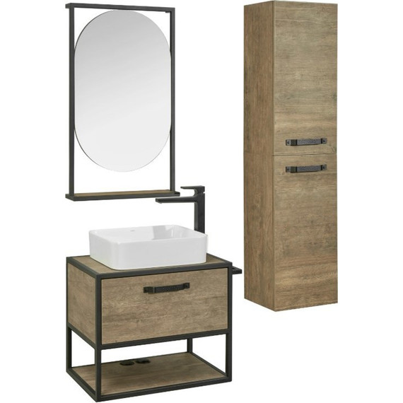 Тумба подвесная со столешницей Акватон Лофт Фабрик 65 см 1A242301LTDY0, дуб кантри - фото 6