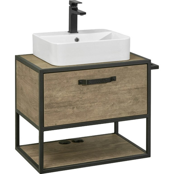 Тумба подвесная с раковиной Акватон Лофт Фабрик 65 см 1A2423K0LTDY0, дуб кантри - фото 7