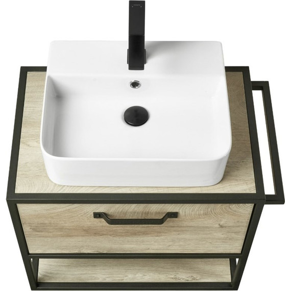 Тумба подвесная со столешницей Акватон Лофт Фабрик 65 см 1A242301LTDU0, дуб эндгрейн - фото 7