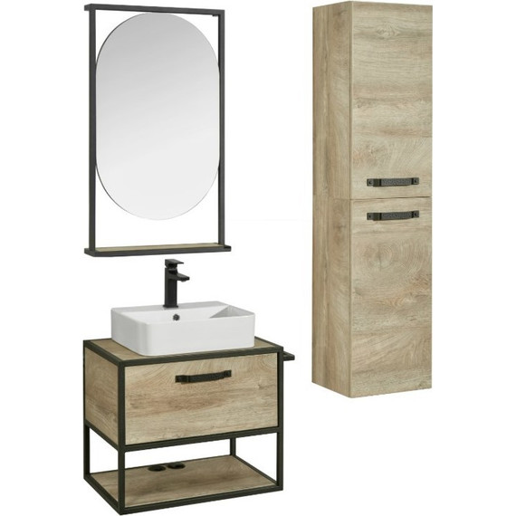 Тумба подвесная со столешницей Акватон Лофт Фабрик 65 см 1A242301LTDU0, дуб эндгрейн - фото 9