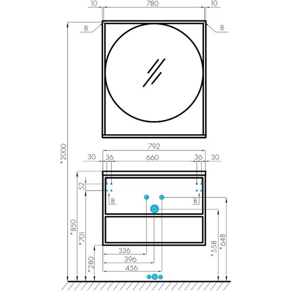 Тумба подвесная с раковиной Акватон Лофт Фабрик 80 см 1A2424K7LTDU0, дуб эндгрейн - фото 8