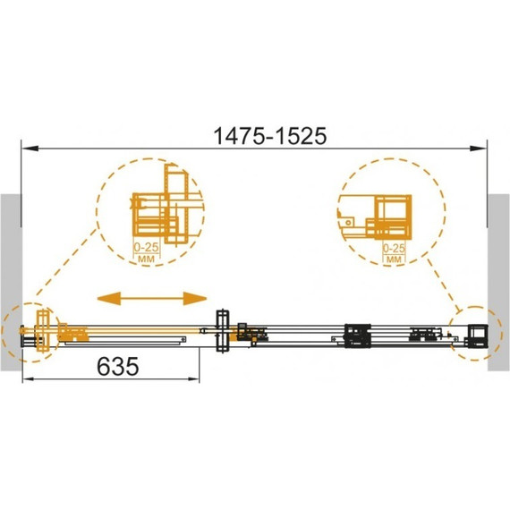 Душевая дверь Cezares 150 см DUET SOFT-BF-1-150-C-Cr (стекло 8 мм) хром/прозрачное - фото 2