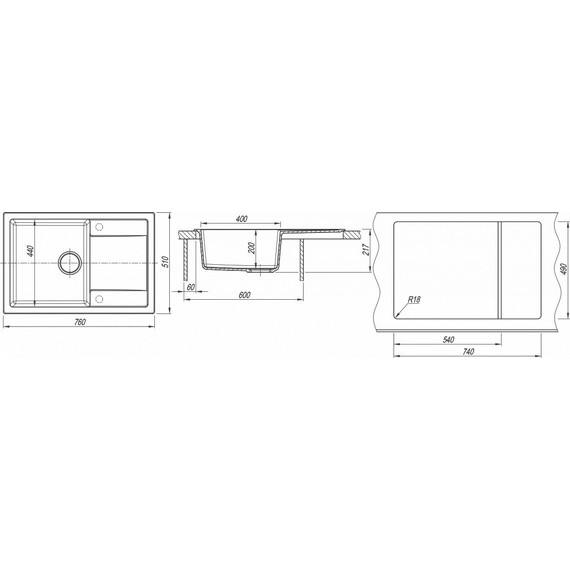 Кухонная мойка Dr.Gans Техно 760 25.030.D0760.406, терракота - фото 4
