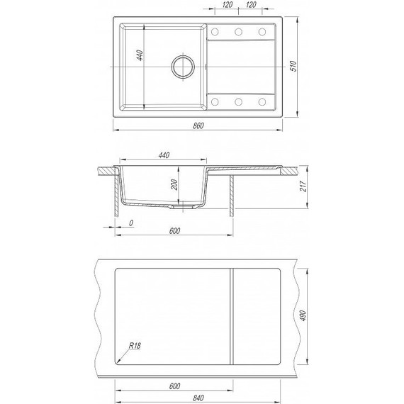 Кухонная мойка Dr.Gans Техно 860 25.030.D0860.405, терра - фото 3