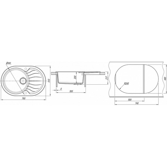 Кухонная мойка Dr.Gans Берта 760 25.040.C0760.403, латте - фото 3