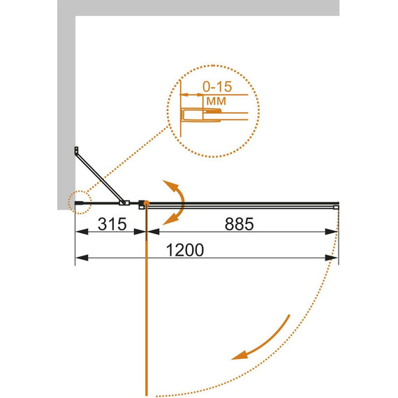 Шторка для ванны Cezares Eco V-11 120 см, хром/прозрачное - фото 2