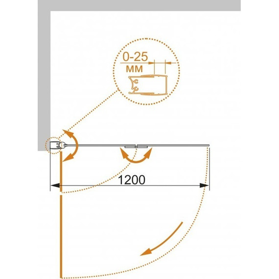 Шторка для ванны Cezares Eco V-21 120 см R, хром/матовое - фото 5