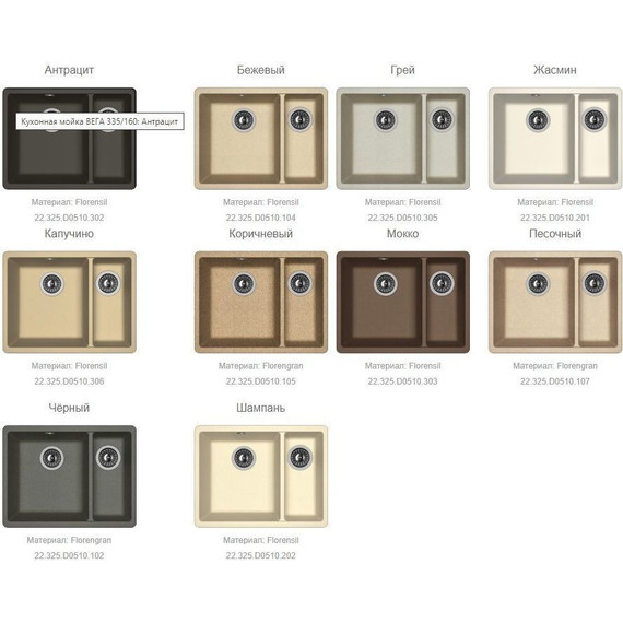 Кухонная мойка Florentina Вега 355/160 22.325.D0510.202, шампань, Цвет производителя: шампань - фото 2
