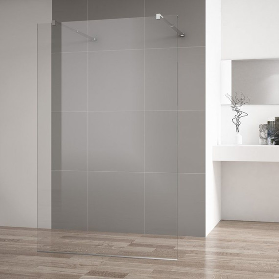 Душевая перегородка Cezares 140 см LIBERTA-L-2-140-C-Cr (телескопические кронштейны, стекло 8 мм) хром/прозрачное - фото 