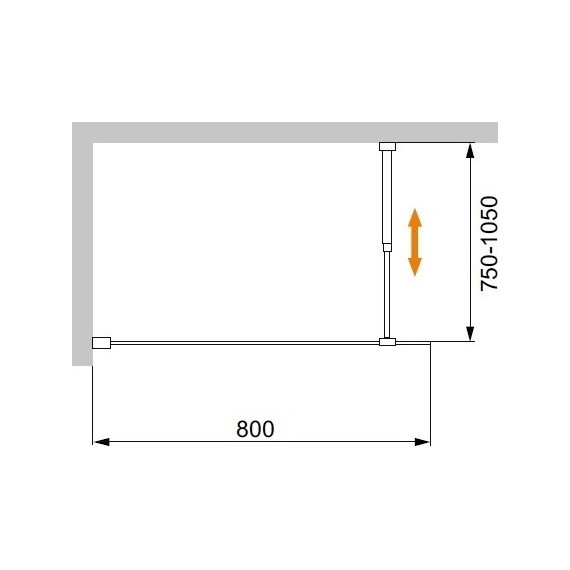 Шторка для ванны Cezares Liberta V-1 80 см (стекло 8 мм), хром/прозрачное - фото 2