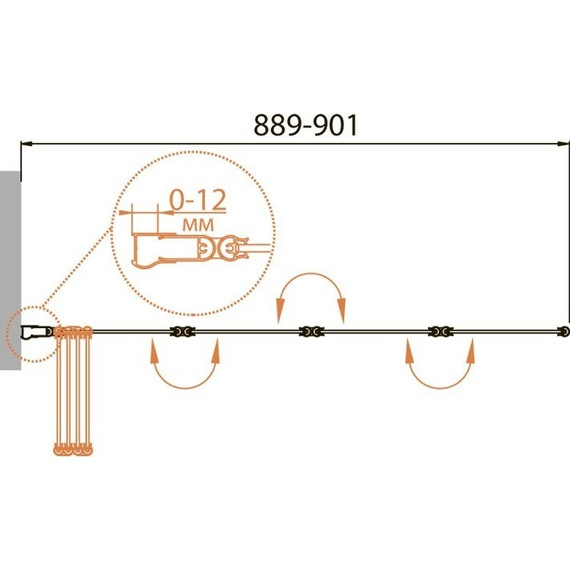 Шторка для ванны Cezares Relax V-4 90 см, белый/прозрачное - фото 2