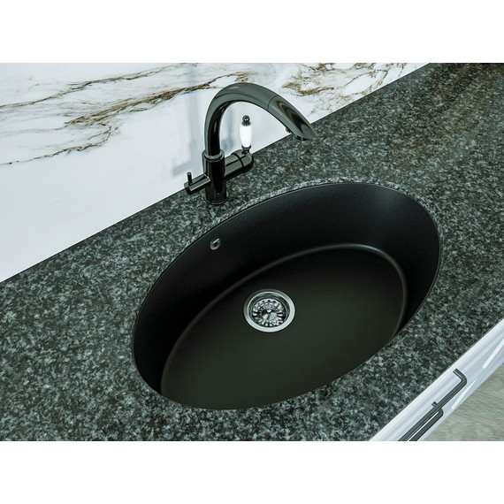 Кухонная мойка Florentina Вега овал 22.430.E0650.302, антрацит, Цвет производителя: чёрный - фото 2