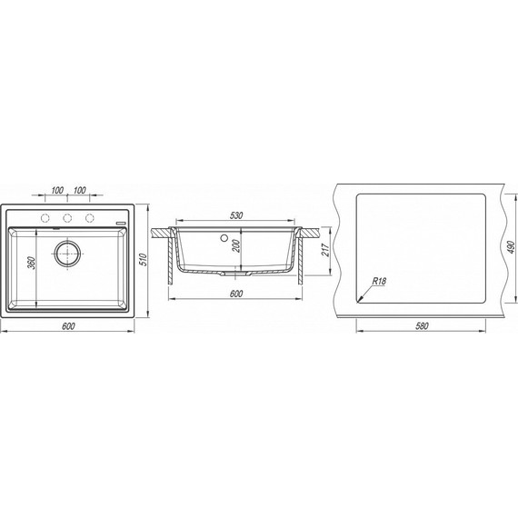 Кухонная мойка Florentina Липси 600 20.120.D0600.201, жасмин, Цвет производителя: жасмин - фото 4