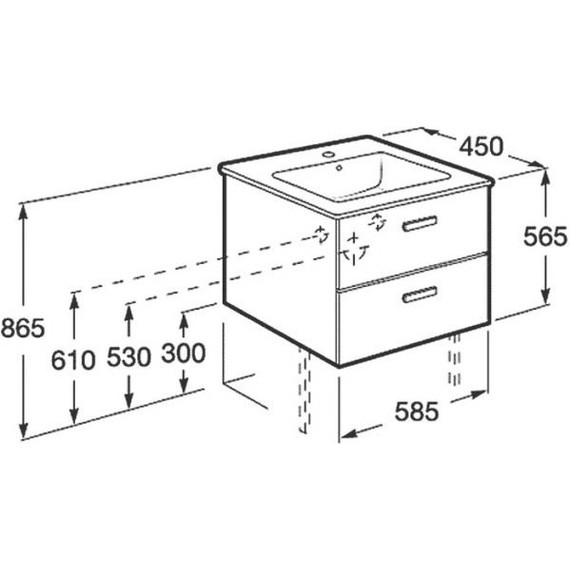 Тумба подвесная с раковиной  Roca Victoria NORD 60 см ZRU9000028, белый - фото 14