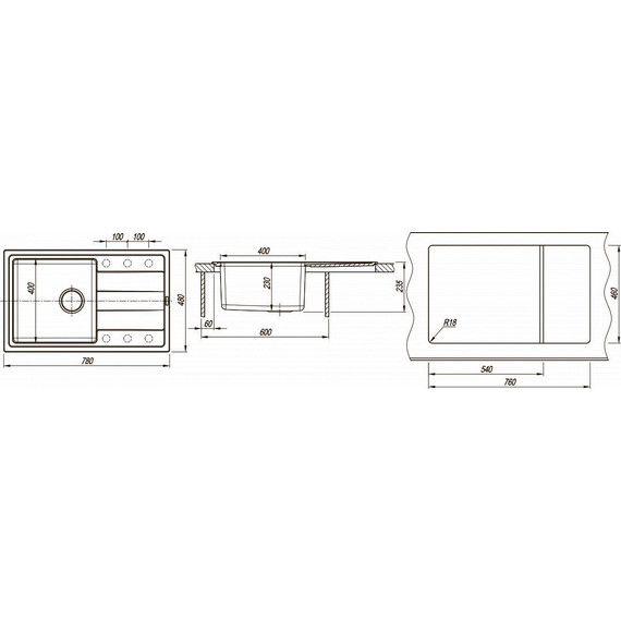 Кухонная мойка Florentina Комби 780 21.395.D0780.305, грей, Цвет производителя: грей - фото 6
