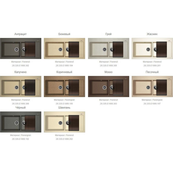 Кухонная мойка Florentina Россана 20.335.E1000.104, бежевый, Цвет производителя: бежевый - фото 2