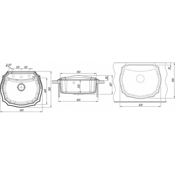 Кухонная мойка Florentina Эмилия 640 20.355.D0640.201, жасмин, Цвет производителя: жасмин - фото 5
