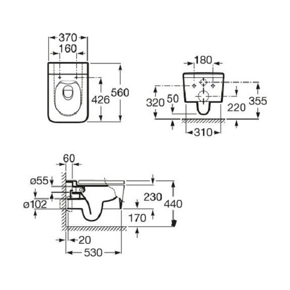 Унитаз подвесной безободковый Roca INSPIRA SQUARE 346537000 - фото 5