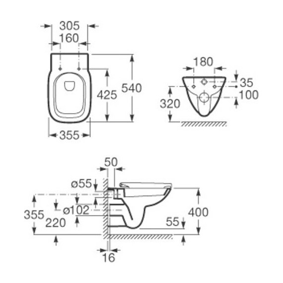 Унитаз подвесной Roca DEBBA 346997000 - фото 7