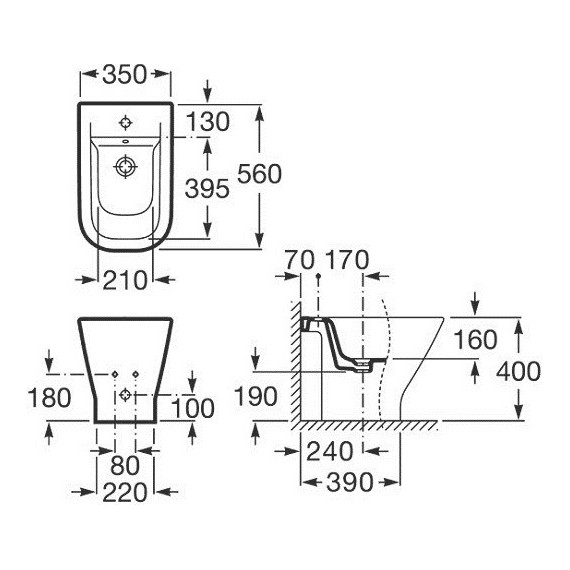 Биде напольное Roca Gap 357474000 - фото 5