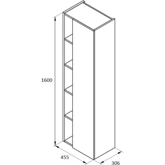 Пенал подвесной Roca Etna 45 см 857303806, белый - фото 6